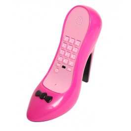 TELEFONO FIJO FORMA ZAPATO ROJO ROSA DECORACION HOGAR