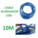 CABLE ALARGADOR USB 10 METROS MACHO - HEMBRA 480 Mbps