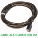 CABLE ALARGADOR USB 3 METROS MACHO - HEMBRA 480 Mbps