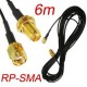 CABLE ALARGADOR rp SMA WIFI MACHO HEMBRA 6m