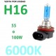 BOMBILLA HALOGENA H16 6000K EFECTO XENON LARGA CORTA CRUCE ANTINIEBLA