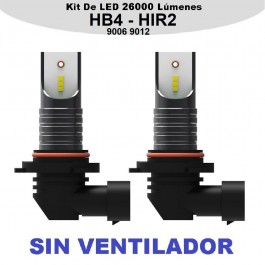 Kit HIR2 HB4 9006 9012 Led 26000 Lumen Luz Cruce Largas Sin Ventilador