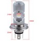 Bombilla H4 HB2 9003 Led 2400 Lumen Luz Cruce y Larga Sin Ventilador