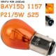 Bombilla P21/5W S25 BAY15d 1157 Halógena Ambar Naranja Coche 5W / 10W